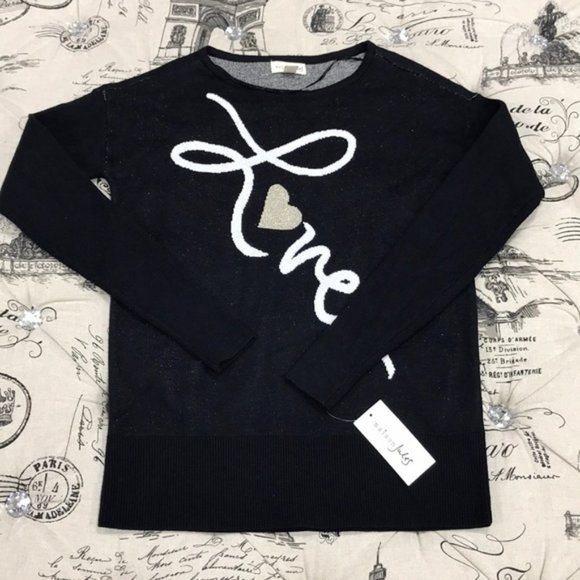 Maison Jules Love-Motif Tunic Sweater - Picture 2 of 5